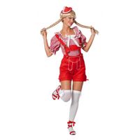 Rode Oktoberfest lederhose voor dames 38 (M)  -