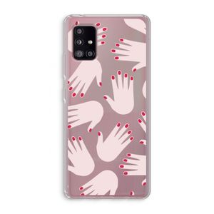 Hands pink: Samsung Galaxy A51 5G Transparant Hoesje