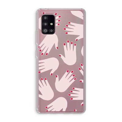Hands pink: Samsung Galaxy A51 5G Transparant Hoesje