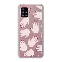 Hands pink: Samsung Galaxy A51 5G Transparant Hoesje