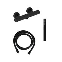 Adema Calypte thermostatische douchekraan met staafhanddouche zwart mat sw110885/sw158727/sw377839/