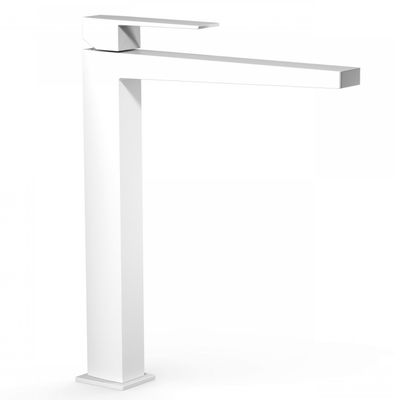 Wastafelmengkraan Tres Slim Exclusive Vierkant met Hendel Hoog Mat Wit