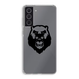Angry Bear (black): Samsung Galaxy S21 FE Transparant Hoesje