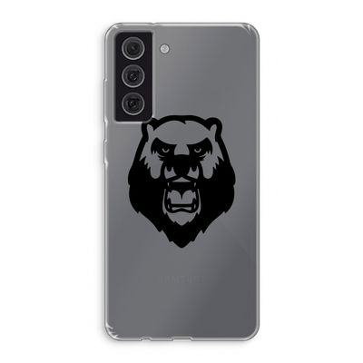 Angry Bear (black): Samsung Galaxy S21 FE Transparant Hoesje
