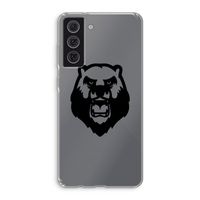 Angry Bear (black): Samsung Galaxy S21 FE Transparant Hoesje