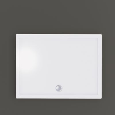 Douchebak BWS Dana Rechthoek Cast Marble 140x80 cm Zelfdragend Wit