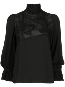 SHIATZY CHEN blouse à fleurs appliquées - Noir