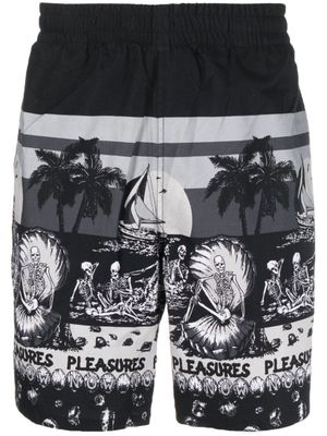 Pleasures short à imprimé graphique - Noir
