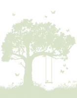 Noordwand Kids Walls Fotobehang silhouet van een boom met schommel - 45879