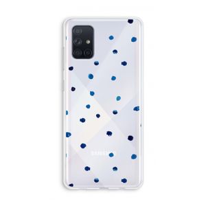 Blauwe stippen: Galaxy A71 Transparant Hoesje