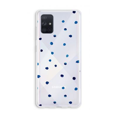 Blauwe stippen: Galaxy A71 Transparant Hoesje