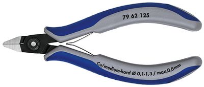 Knipex Precisie elektronica-zijsnijtang gebruineerd met meer-componentengrepen 125 mm - 7962125