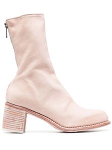 Guidi bottines en cuir à talon mi-haut - Rose