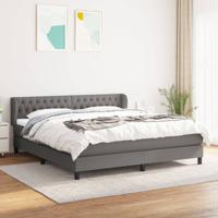 Boxspring met matras stof donkergrijs 180x200 cm