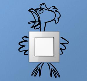 Muursticker stopcontact Verpletterde pik