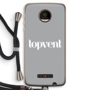 Topvent Grijs Wit: Motorola Moto Z Force Transparant Hoesje met koord