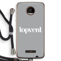 Topvent Grijs Wit: Motorola Moto Z Force Transparant Hoesje met koord