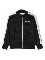 Palm Angels Kids veste zippée Flames à strass - Noir