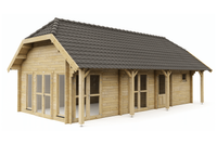 Interflex Tuinchalet 1020x480 cm 50 mm vuren blank- Wolfskap- Onbehandeld vurenhout- Interflex