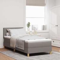 Boxspring bed met matras met hoofdeinde Taupe 90 x 190 cm Stof