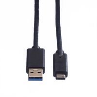 ROLINE USB 3.2 Gen 1 kabel, A-C, M/M, zwart, 1 m - thumbnail