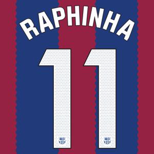 Raphinha 11 (Officiële FC Barcelona La Liga Bedrukking 2023-2024)