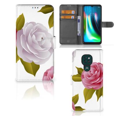 Motorola Moto G9 Play | E7 Plus Hoesje Roses | Portemonnee hoesje Motorola Moto G9 Play | E7 Plus Hoesje Roses | Portemonnee hoesje