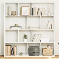 Boekenkast 132x29x141,5 cm bewerkt hout wit