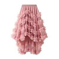 dames rok a-lijn swing tule midi abrikoos zwart wit lichtgroen rokken ruche onregelmatige zoom mode elegant straat dagelijks one-size Lightinthebox
