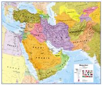 Wandkaart Middle East - Midden Oosten, 120 x 100 cm | Maps Internation