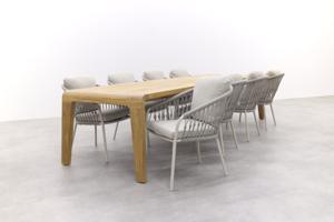 Suns Basta/Nappa Camel Sand - Knot Weave - Dining Set - 9-delig