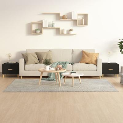 Salontafels 2 st 50x50x40 cm bewerkt hout zwart