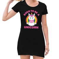 Gay pride Born to be a unicorn jurkje zwart dames - thumbnail