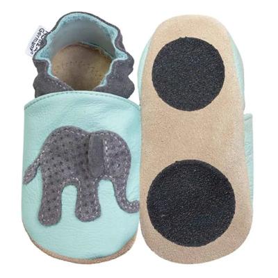 Hobea babyslofjes extra antislip Elefant hellblau-26-27