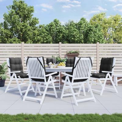 VidaXL Stoelkussens 6 st lage rug oxford stof zwart