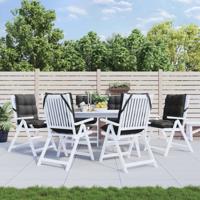 VidaXL Stoelkussens 6 st lage rug oxford stof zwart