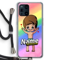 Chibi Maker man: Oppo Find X3 Pro Transparant Hoesje met koord