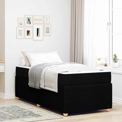 Bedframe met matras met matras Zwart 90 x 190 cm Stof