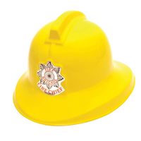 Brandweer verkleed helm - geel - kunststof - voor kinderen - thumbnail