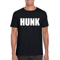 Hunk tekst t-shirt zwart heren - thumbnail