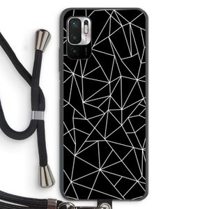 Geometrische lijnen wit: Xiaomi Redmi Note 10 5G Transparant Hoesje met koord