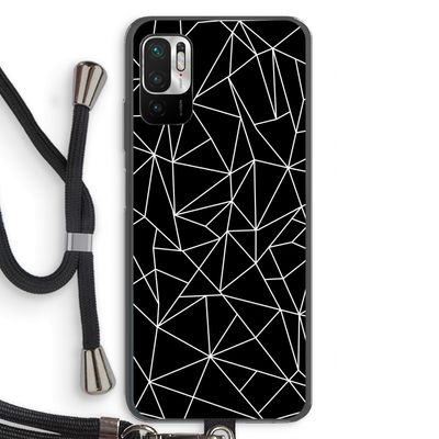 Geometrische lijnen wit: Xiaomi Redmi Note 10 5G Transparant Hoesje met koord
