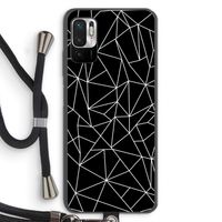 Geometrische lijnen wit: Xiaomi Redmi Note 10 5G Transparant Hoesje met koord