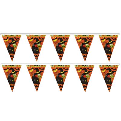 Halloween/Horror thema vlaggetjes - 2x - versiering - plastic - 400 cm - Feestartikelen Horror Halloween/Horror thema vlaggetjes - 2x - versiering - plastic - 400 cm - Feestartikelen Horror