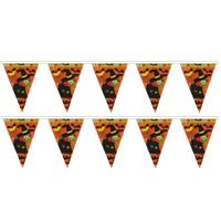 Halloween/Horror thema vlaggetjes - 2x - versiering - plastic - 400 cm - Feestartikelen Horror