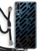 Zwarte vegen: Huawei P20 Pro Transparant Hoesje met koord
