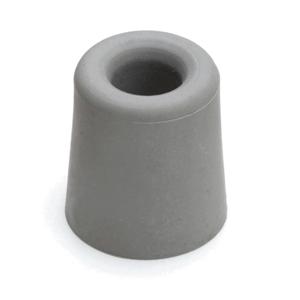 Deurstopper - 2x - grijs - rubber - 4,8x3,7 cm - RVS - deurbuffer