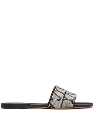 Valentino Garavani bottes Toile Iconographe en cuir - Argent