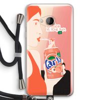 Peach please!: HTC U Play Transparant Hoesje met koord