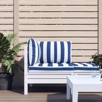 VidaXL Palletkussens 3 st gestreept oxford stof wit en blauw